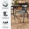 Flash Furniture Square Metal Table, Sqr w/Rattan Chairs, Gray, 28", Aluminum, Glass, Metal, Plastic, Rattan, Clear TLH-073SQ-037GY2-GG - alternate 16