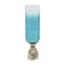 Homeroots 21" Blue White And Gold Ombre Glass And Aluminum Pedestal Table Vase 565457 - alternate 1