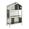 Homeroots 50" Gray Solid and Manufactured Wood and Solid Wood Three Tier Double Bookcase 347522 - alternate 1