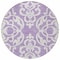 Homeroots 8' Purple And Ivory Round Damask Washable Indoor Outdoor Area Rug 614451 - alternate 8
