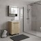 Homeroots 24" Natural Wood Freestanding Bathroom Vanity With White Sink And Medicine Cabinet With Mirror 546368 - alternate 5