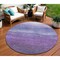 Homeroots 8' Purple And Lavender Round Abstract Washable Indoor Outdoor Area Rug 618150 - alternate 1