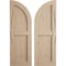 Ekena Millwork Hand Hewn 2 Equal Flat Panel w/Quarter Round Arch Top Faux Wood Shutters, 12W x 60H, 48 Low Side, PR SHUFPQ12X60HHPR - alternate 1