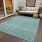 Homeroots 9' X 12' Aqua Teal Blue And Ivory Tribal Washable Indoor Outdoor Area Rug 582606 - alternate 8
