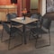 Regency Square Kee Breakroom Table W/ 4 Zeng Stack Chairs, 30 in W, 30 in L, Noble Oak TB3030NOBPBK44BK - alternate 7