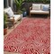 Homeroots 5' X 8' Red And Ivory Abstract Washable Indoor Outdoor Area Rug 599749 - alternate 1