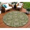 Homeroots 8' Olive Green Brown And Ivory Round Moroccan Washable Indoor Outdoor Area Rug 605171 - alternate 1