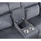 Homeroots 76" Gray and Black Faux Leather and Microfiber Manual Reclining Loveseat With Storage 561566 - alternate 9