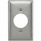 Hubbell Wiring Device-Kellems Single Receptacle Wall Plates and Box Cover, Number of Gangs: 1 Stainless Steel, Brushed Finish SS720 - alternate 1