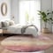 Homeroots 8' Mauve And Pink Round Striped Washable Indoor Outdoor Area Rug 610903 - alternate 9