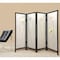 Homeroots 63" Black and White Fabric Folding Four Panel Screen Room Divider 342766 - alternate 3