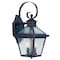 Homeroots XL Two Antique Bronze Black Hammered Glass Wall Light 398411 - alternate 5