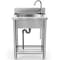 Wrightmaster 19.6 in. D x 21.6 in. W 7.6 gal. Freestanding Laundry/Utility Sink in Stainless Steel with Faucet ZR-SC187-3 - alternate 6