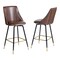 Homeroots Set of Two 26" Brown and Black and Gold Faux Leather and Metal Counter Height Swivel Bar Chairs 568249 - alternate 6