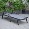 Leisuremod Marlin Patio Chaise Lounge Chair with Armrests in Black Aluminum Frame, Dark Grey MLABL-77DGR - alternate 9