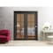 Sartodoors Sliding Closet Bypass Doors with Clear Glass, Lucia 2366 Matte Black and Aluminum Strips, Sturdy R LUCIA2366DBD-BLK-64 x 80 (2* 32x80) - alternate 5