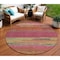 Homeroots 8' Blush Round Abstract Washable Indoor Outdoor Area Rug 608633 - alternate 1