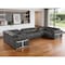 Homeroots Dark Gray Italian Leather Power Reclining U Shaped Eight Piece Sectional With Console 634666 - alternate 13