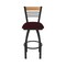 Holland Bar Stool Co Eleanor 36in Swivel Extra Tall Bar Stool, Black Wrinkle Finish, Medium Back, Canter Bordeaux Seat 880 - alternate 6