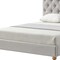 Homeroots Gray Solid Wood King Tufted Upholstered Linen Bed with Nailhead Trim 544948 - alternate 6