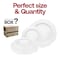 Smarty Had A Party White w/Silver Rim Round Blossom Plastic Dinnerware Set (120 Dinner Plates+120 Salad Plates), 240PK 4840WHS-VP-CASE - alternate 8