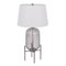 Homeroots 33" Nickel Glass Round Table Lamp With White Empire Shade 524738 - alternate 5