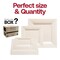 Smarty Had A Party Ivory Square Plastic Plates Dinnerware Value Set (120 Dinner Plates + 120 Salad Plates), 240PK 6939VP-CASE - alternate 5