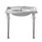 Whitehaus Collection 40 in Rectangular Console Sink with integrated oval bowl, backsplash and ceramic leg support AR874-GB001-1H - alternate 4
