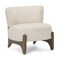 Homeroots 29" Cream and Dark Brown Upholstery and Solid Wood Slipper Chair 606009 - alternate 4