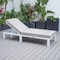 Leisuremod Chelsea Modern Outdoor White Chaise Lounge Chair With Beige Cushions CLW-77BG - alternate 8