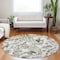 Homeroots 8' Brown Ivory And Tan Round Paisley Washable Indoor Outdoor Area Rug 588638 - alternate 7