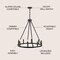 Jonathan Y Oberto 28" 8-Light Iron Classic Industrial Ring LED Chandelier, Oil Rubbed Bronze JYL7496A - alternate 9