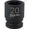 Channellock 1/2'' Drive 20 mm 6-Point Shallow Metric Impact Socket 302891 - alternate 1