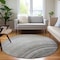 Homeroots 8' Gray Silver And Beige Round Abstract Washable Indoor Outdoor Area Rug 577297 - alternate 6