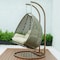 Leisuremod Beige Wicker Hanging 2 person Egg Swing Chair with taupe Cushions ESCBG-57TP - alternate 7
