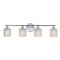 Jonathan Y Spaulding Vintage 31.5" 4-Light Iron/Chevron Pattern Glass Farmhouse Cottage LED Vanity Light, Chrome JYL3551A - alternate 12