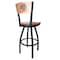 Holland Bar Stool Co 25" Blk Wrinkle North Florida Swivel Bar Stool, Laser Engraved Back L03825BWMedMplANorFlaMedMpl - alternate 5