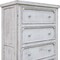 Homeroots 37" Antiqued White Solid Wood Four Drawer Chest 524585 - alternate 6