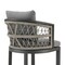 Armen Living Zella Outdoor Patio Bar Stool in Aluminum with Light Gray Rope and Earl Gray Cushions LCZEBAGRY30 - alternate 6