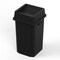 Regal Altair 19 Gallon Square Black Plastic Trash Can with Drop Shot Swing Lid, Space-Saving Design ZR-TC-100-BK-19-SW-KIT - alternate 1