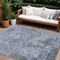Homeroots 10' X 14' Blue And Dark Gray Abstract Washable Indoor Outdoor Area Rug 605541 - alternate 1