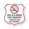 Signmission No Smoking Shield Sign This Is A Smoke F, 12 Inch X 12 Inch, Plastic Sign SHI-P-12-402 - alternate 1