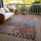 Homeroots 5' X 8' Terra Cotta Blue And Black Abstract Washable Indoor Outdoor Area Rug 603096 - alternate 8