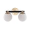 Jonathan Y Modernist Globe 15.25" 2-Light Metal/Frosted Glass Modern Contemporary LED Vanity, Brass Gold/Black JYL3541A - alternate 10