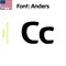 Aacc Self-Adhesive Vinyl Letter: c, Scale: 12 cm. Color: Black Font: Anders by, 24PK AACC-Anders-lc-Black-M12x24 - alternate 1