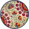 Homeroots 8' Navy Blue Beige Green Blue And Red Round Floral Indoor Outdoor Area Rug 546786 - alternate 8