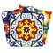 Homeroots 4" X 4" Blue And Yellow Mosaic Peel And Stick Removable Tiles 400060 - alternate 1