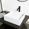 Vigo Montauk Modern White Matte Stone 15 in. L x 15 in. W x 5 in. H Square Vessel Bathroom Sink VG04020 - alternate 6