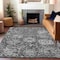 Homeroots 3' X 5' Gray And Ash Gray Damask Washable Indoor Outdoor Area Rug 609072 - alternate 7
