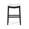 Homeroots 31" White and Black Fabric and Solid Wood Backless Bar Height Bar Chair 632364 - alternate 6